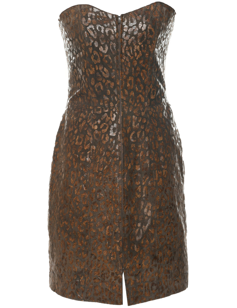 Strapless Leopard Print Dress - M