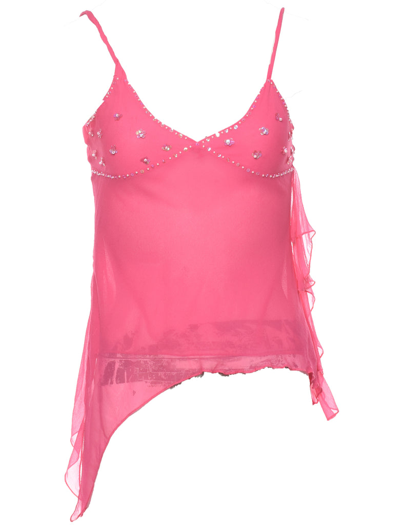 Strappy Pink Evening Top - XS