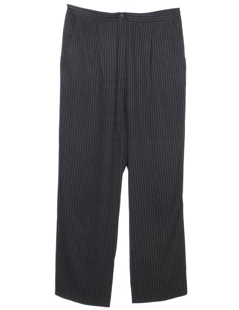 Striped Black Trousers - W33 L31