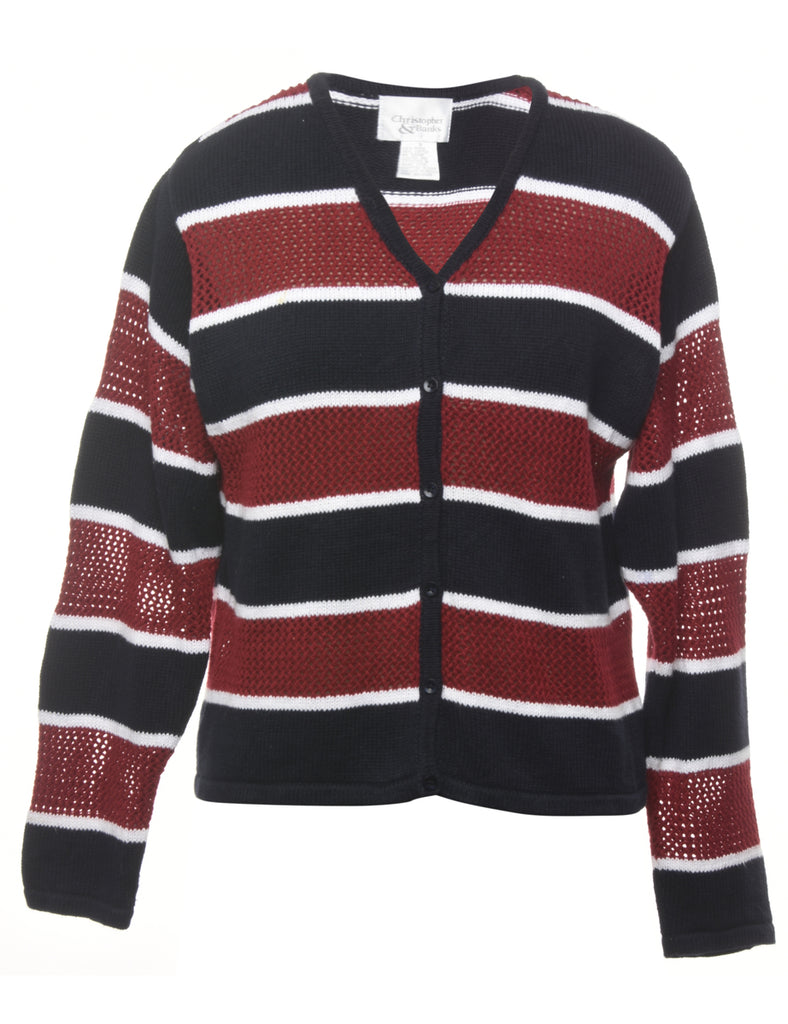 Striped Crochet Cardigan - S