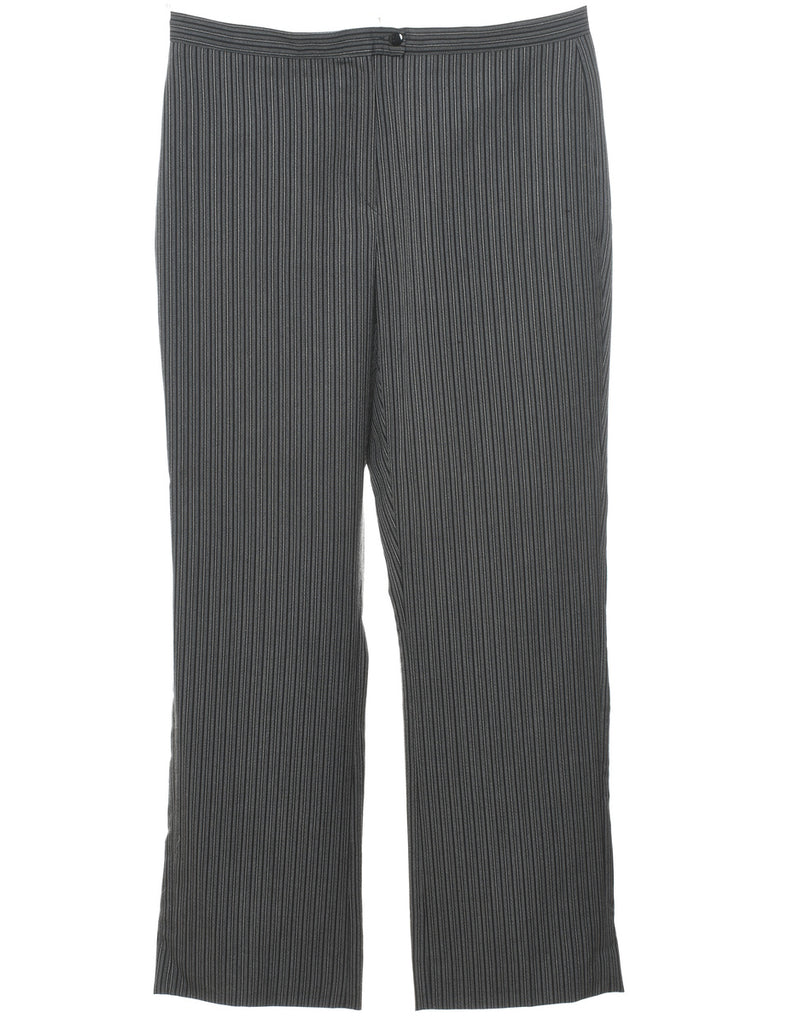 Striped Dark Grey Trousers - W32 L30