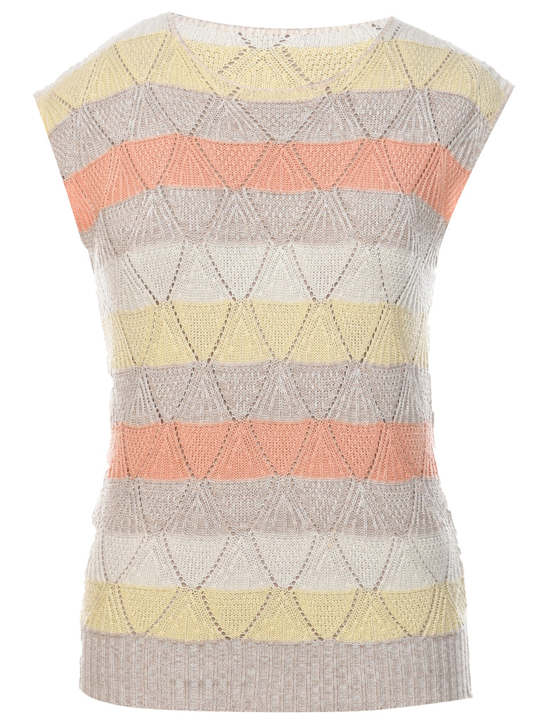 Striped Pattern Vest - S