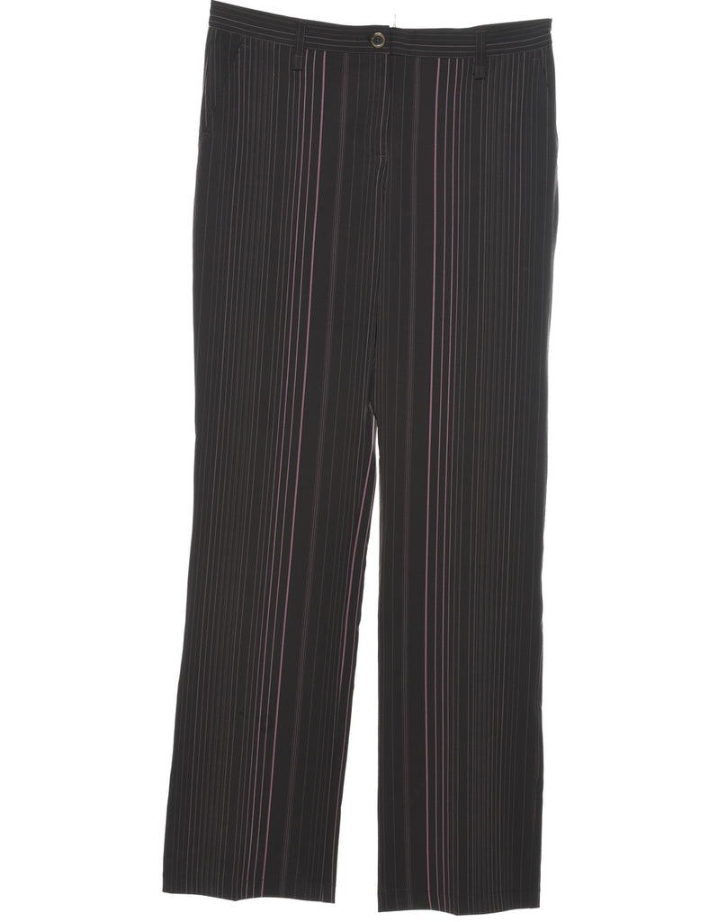 Striped Pink & Brown Y2K Trousers - W32 L33