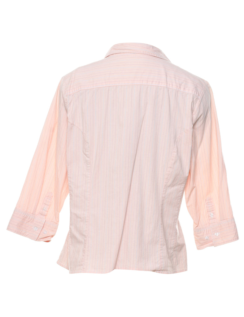 Striped Salmon Pink Shirt - XL