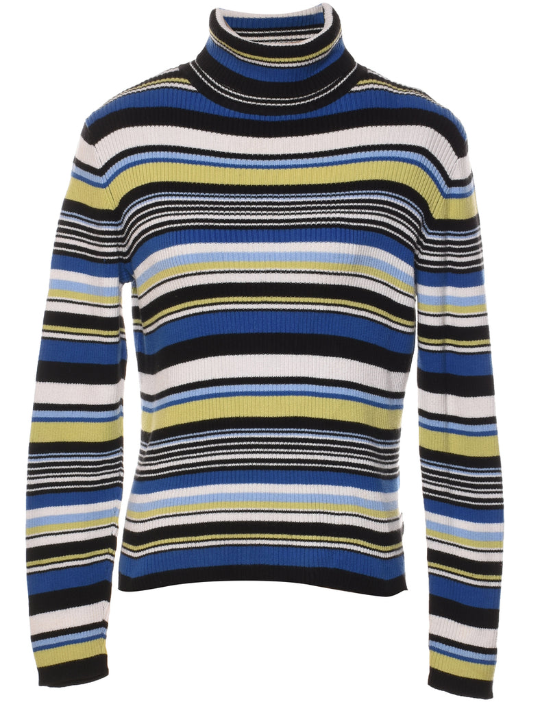 Striped Turtleneck Jumper - M