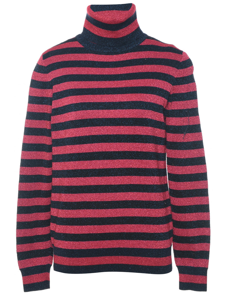 Striped Turtleneck Jumper - M