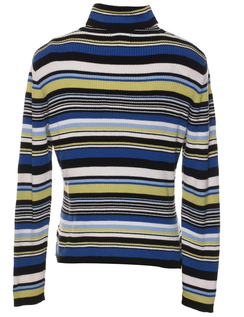 Striped Turtleneck Jumper - M