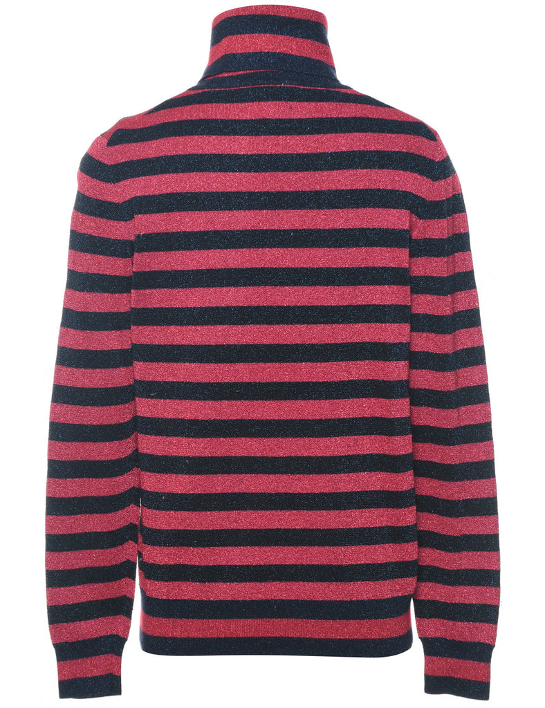 Striped Turtleneck Jumper - M