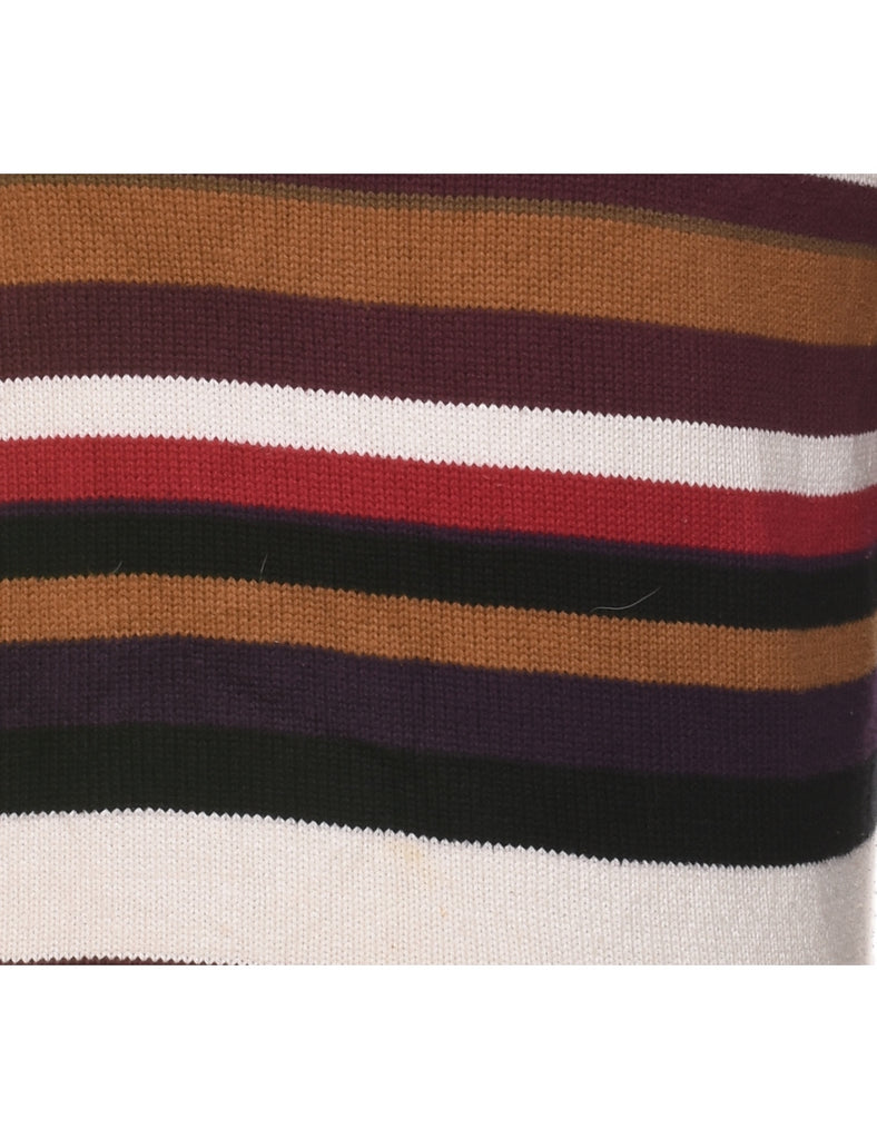 Striped Turtleneck Jumper - M