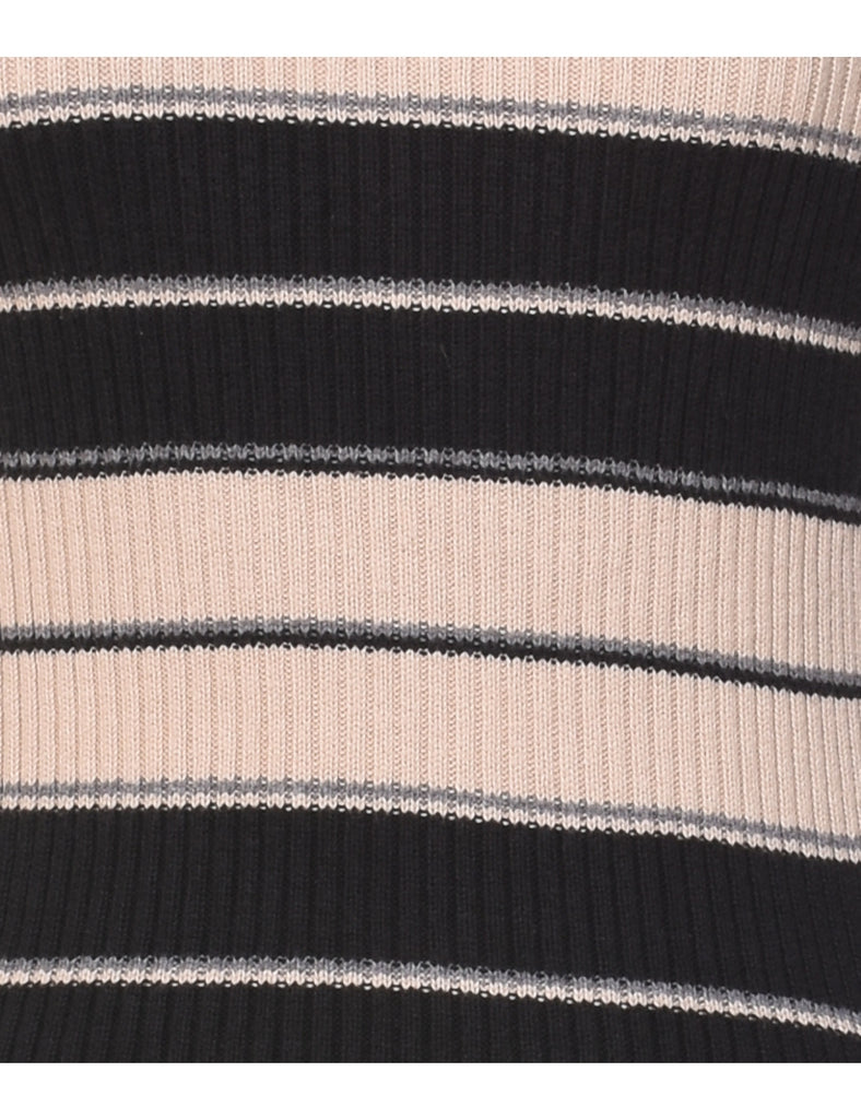 Striped Turtleneck Jumper - L