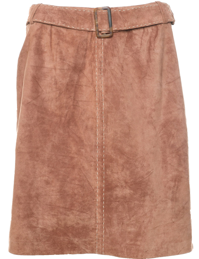 Suede A-line Skirt - M