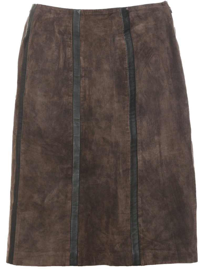 Suede A-line Skirt - M