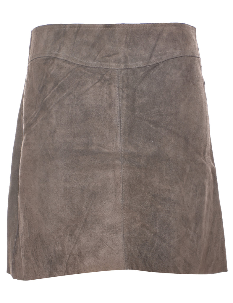 Suede A-line Skirt - M