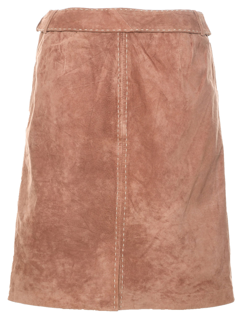 Suede A-line Skirt - M