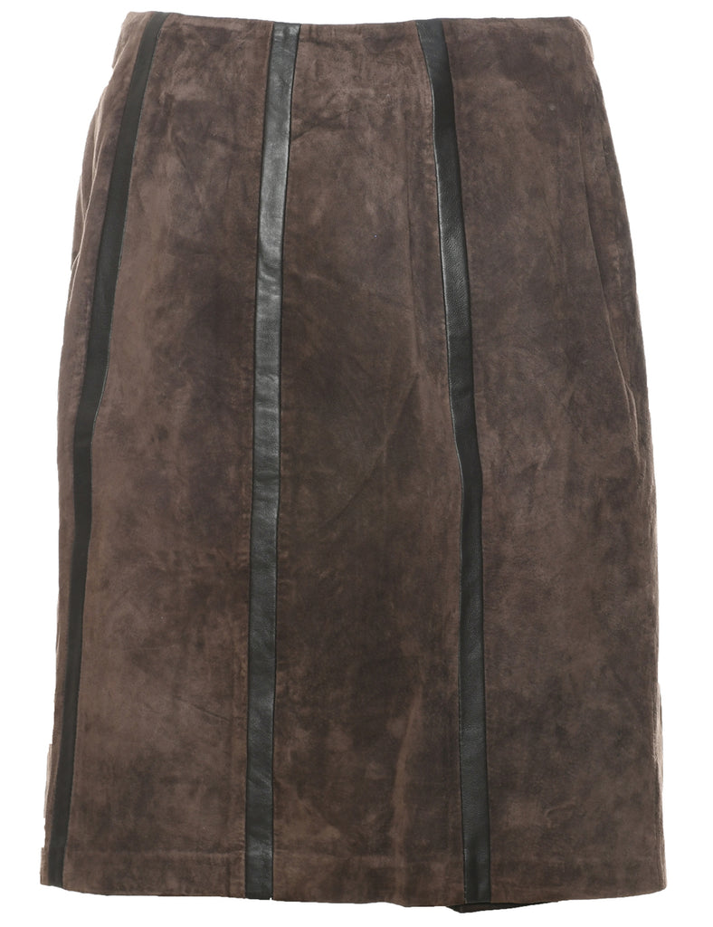 Suede A-line Skirt - M