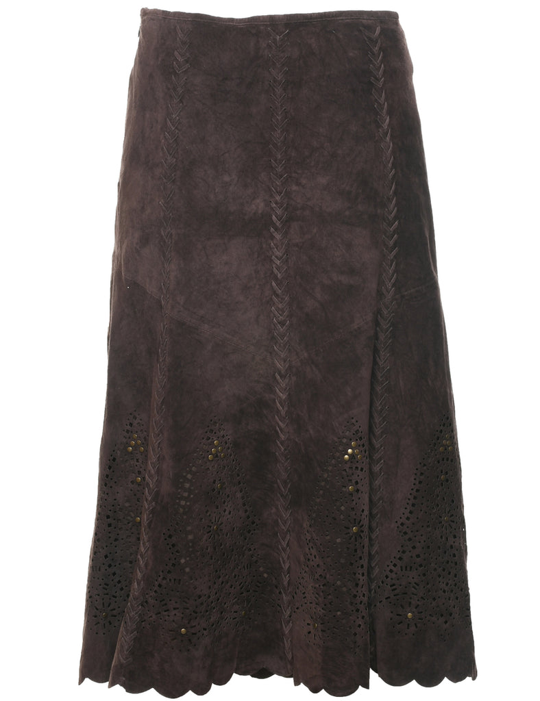 Suede Maxi Skirt - M