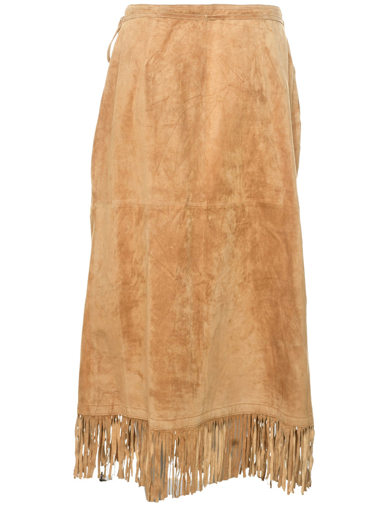 Suede Maxi Skirt - L