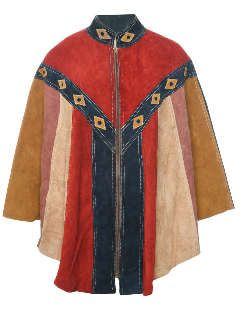 Suede Patchwork Cape - M