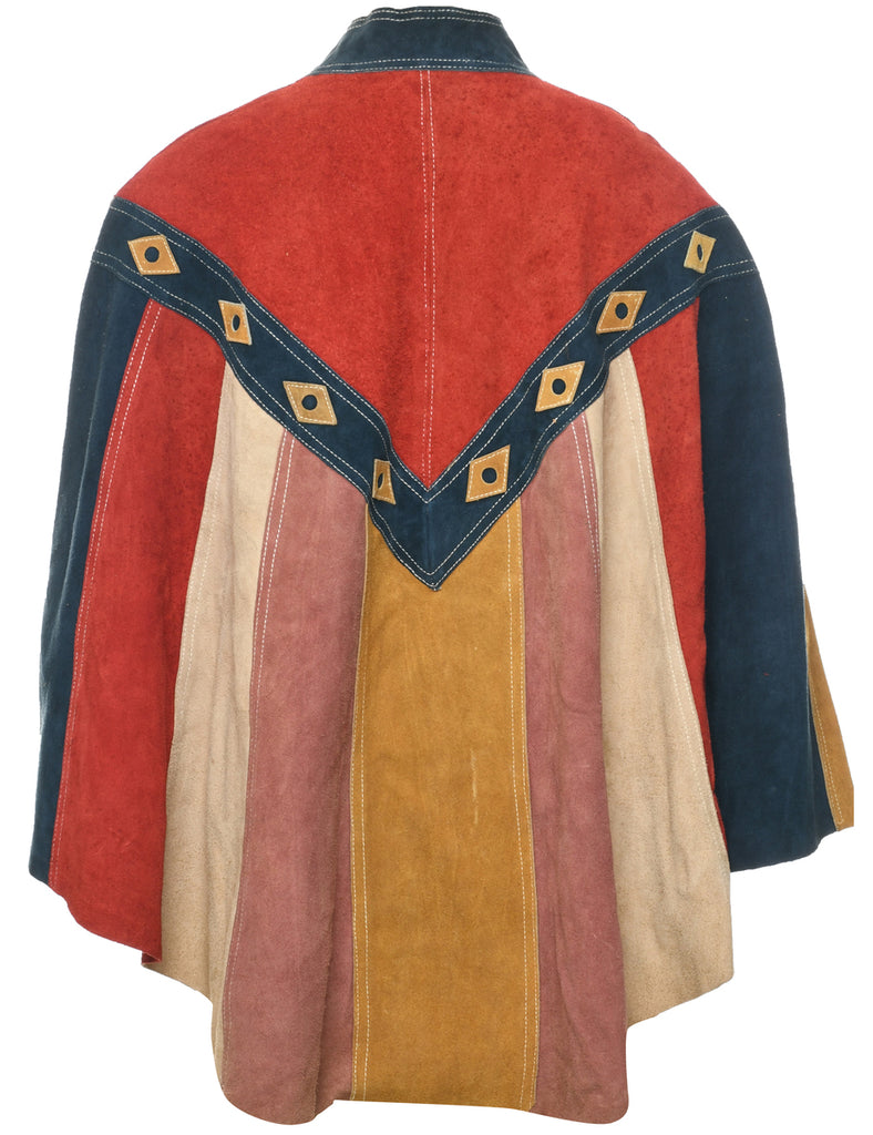 Suede Patchwork Cape - M