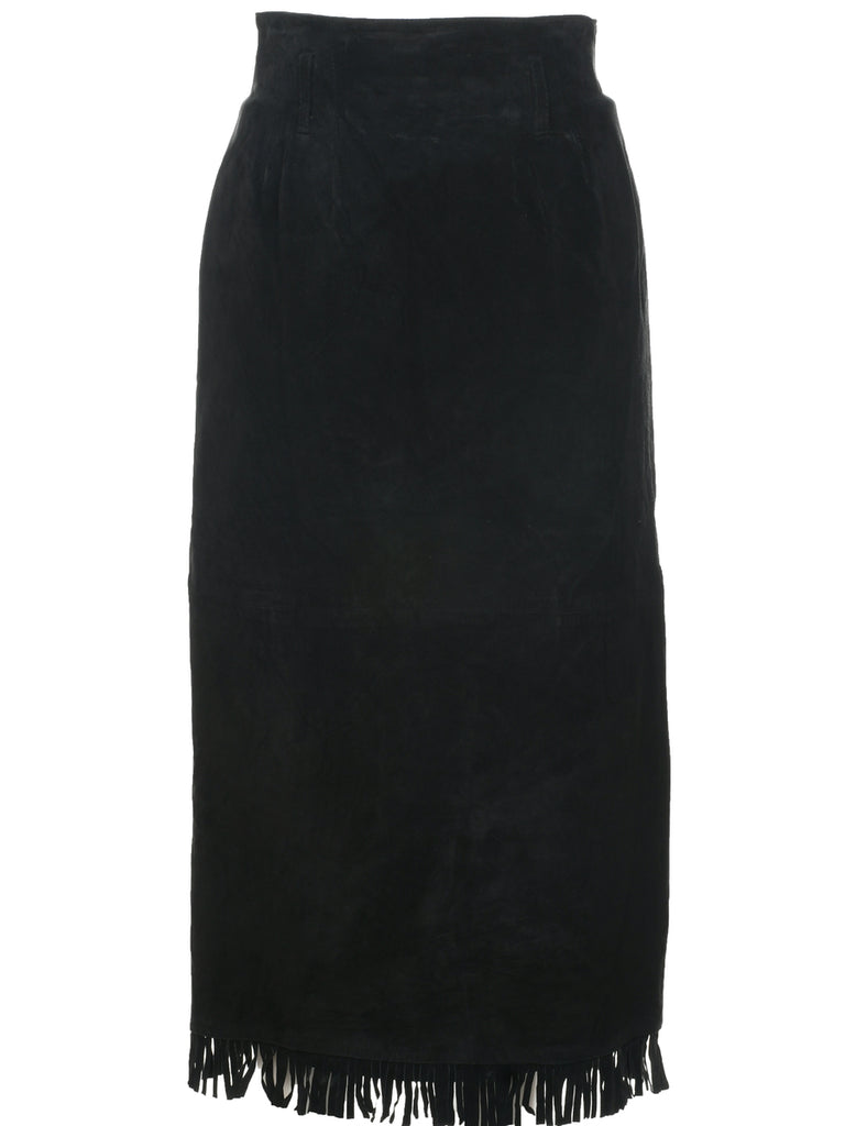 Suede Pencil Shape Maxi Skirt - S