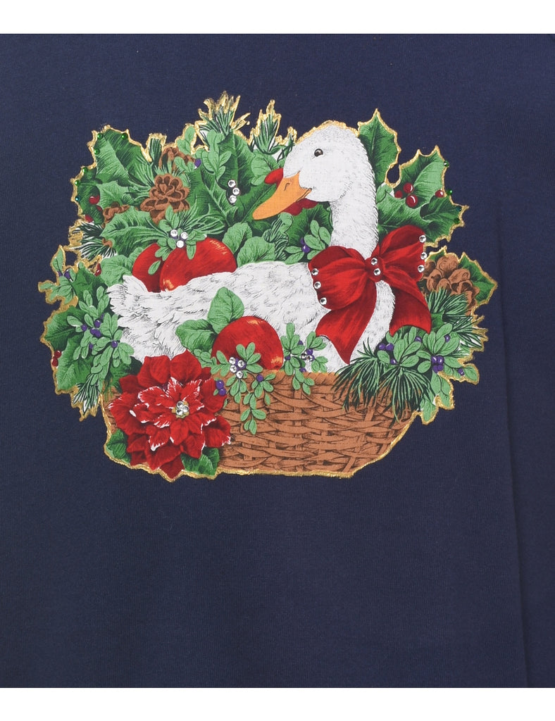 Swan Christmas Sweatshirt - L