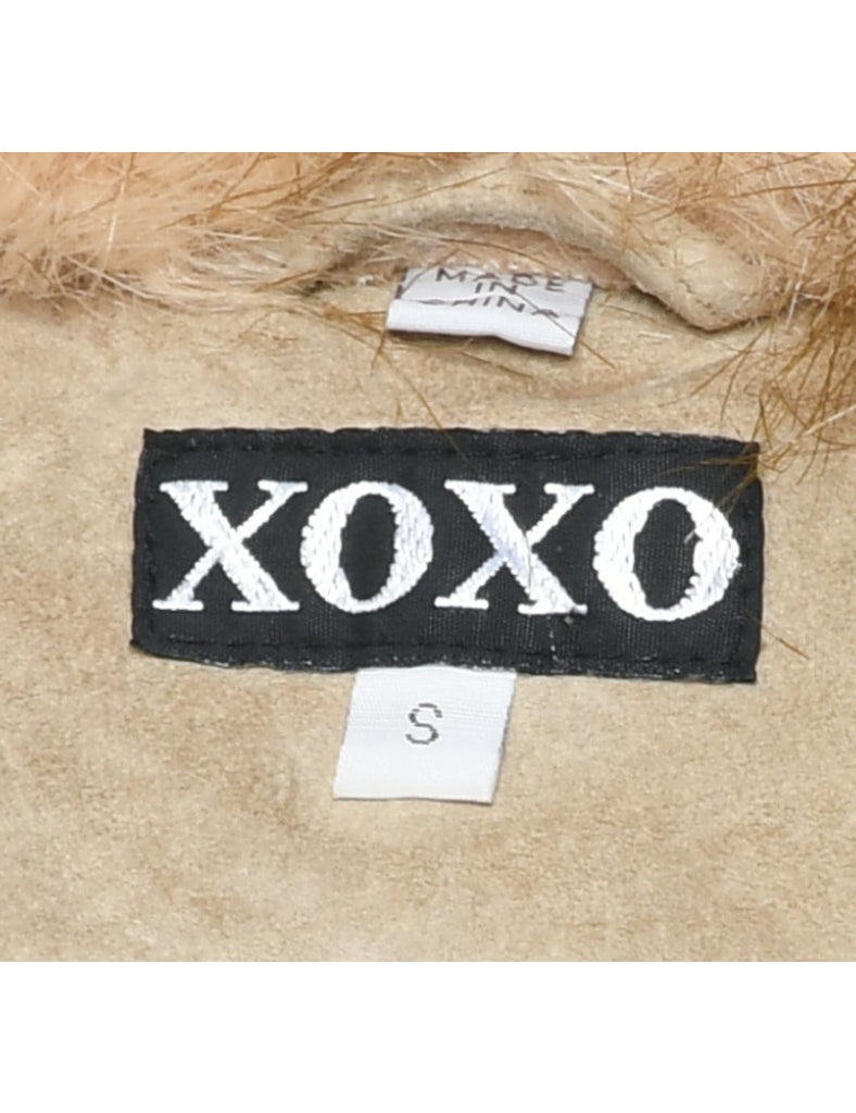 Tan Shearling Suede Jacket - S