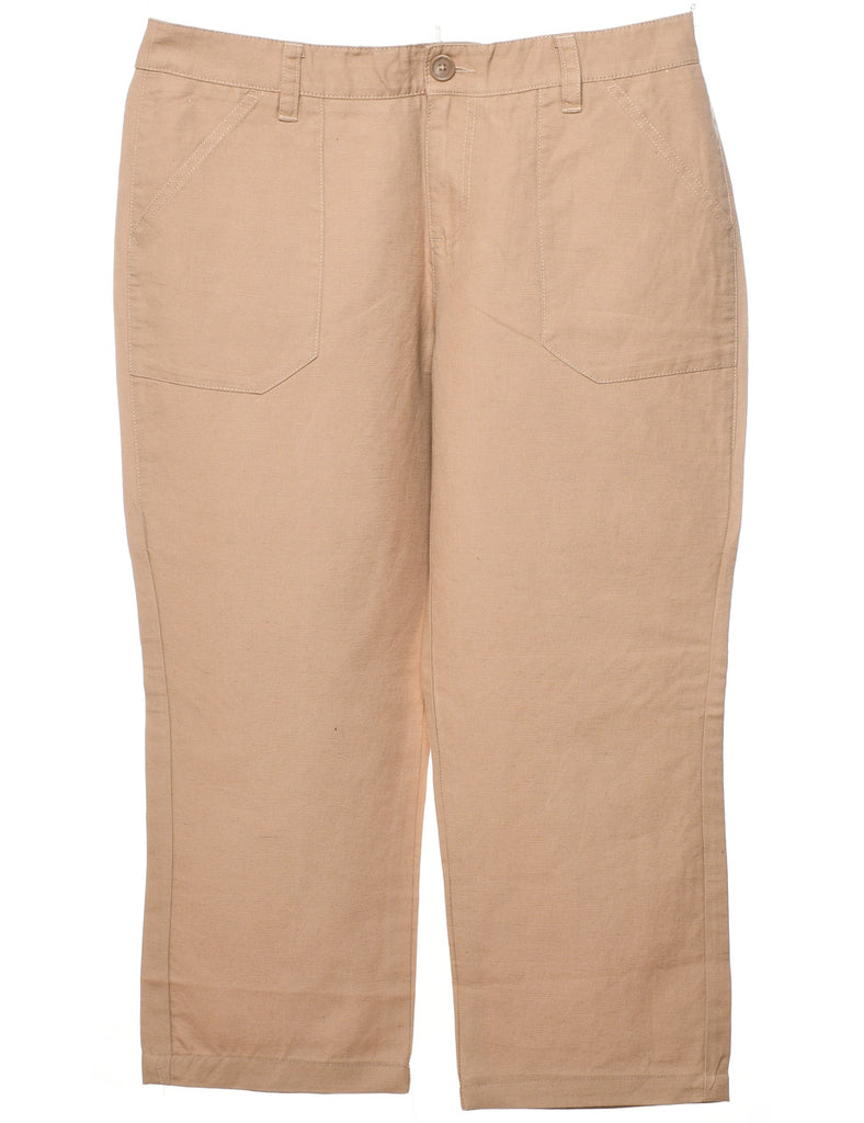 Tapered Light Brown Tommy Hilfiger Cropped Trousers - W36 L25