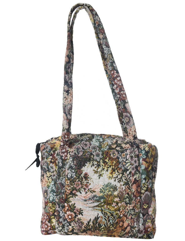 Tapestry Floral Pattern Handbag - M