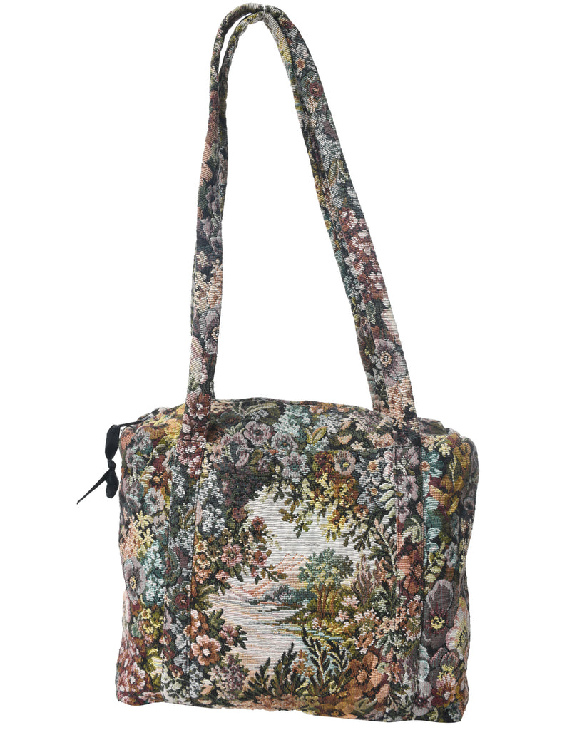 Tapestry Floral Pattern Handbag - M