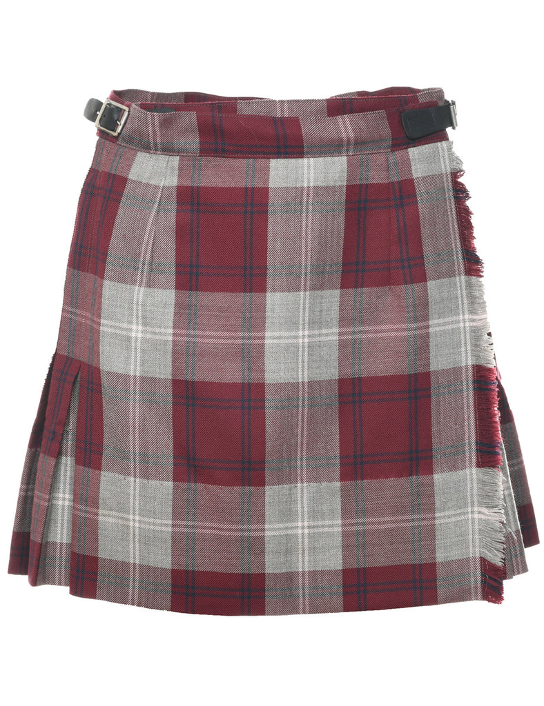 Tartan Pleated Skirt - M