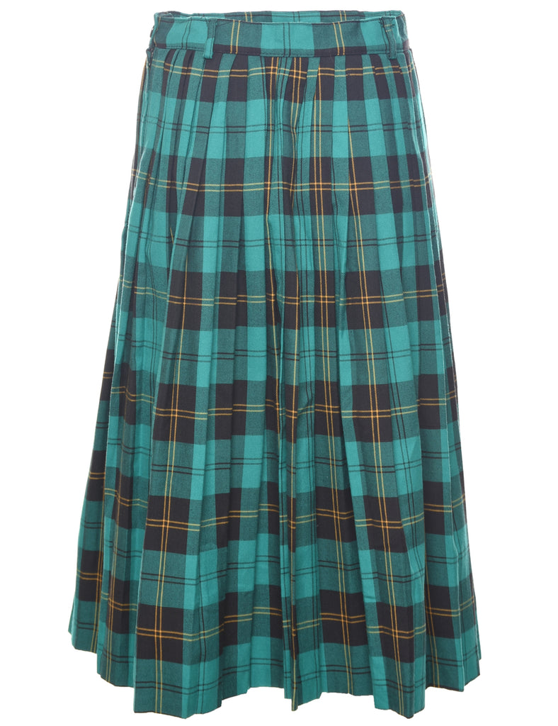 Tartan Pleated Skirt - M