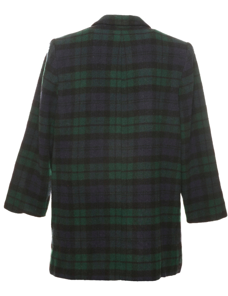 Tartan Wool Coat - L