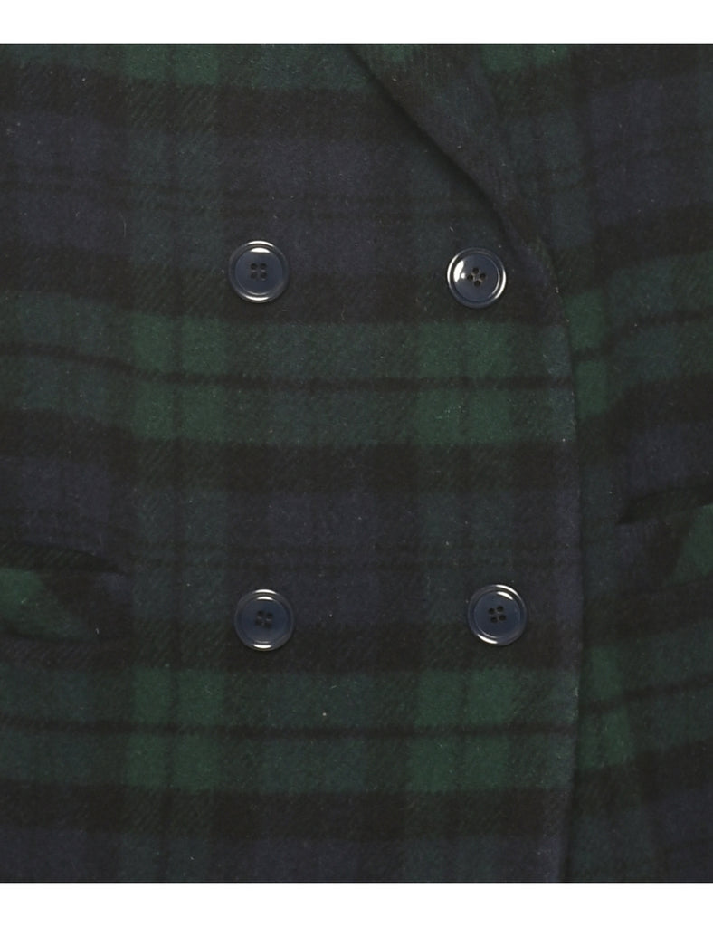 Tartan Wool Coat - L