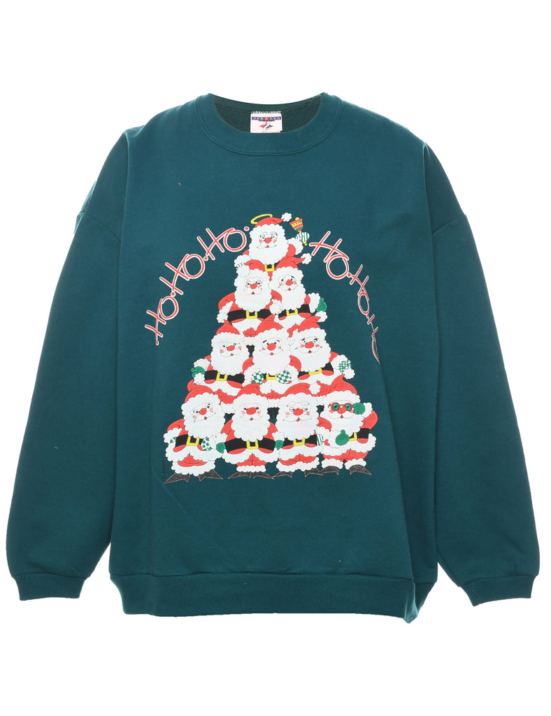 Teal Christmas Sweatshirt - XL