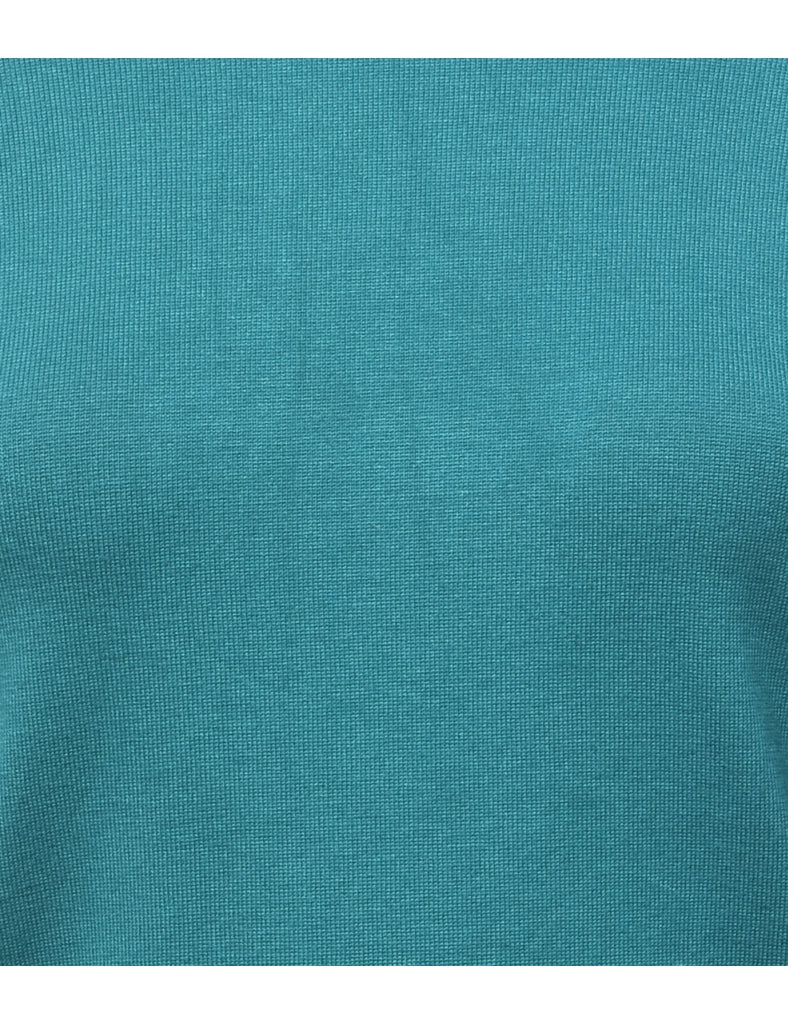 Teal Turtleneck Jumper - M