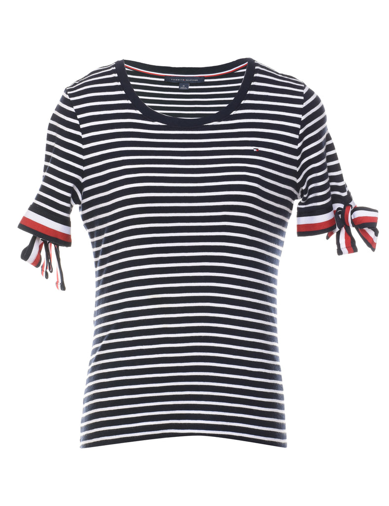 Tommy Hilfiger Navy, White & Red Striped T-shirt - M