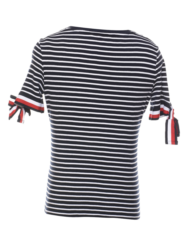 Tommy Hilfiger Navy, White & Red Striped T-shirt - M