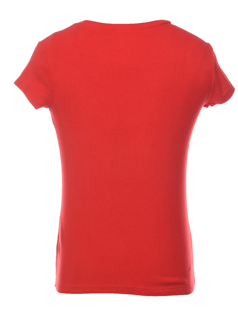 Tommy Hilfiger Red Plain T-shirt - S