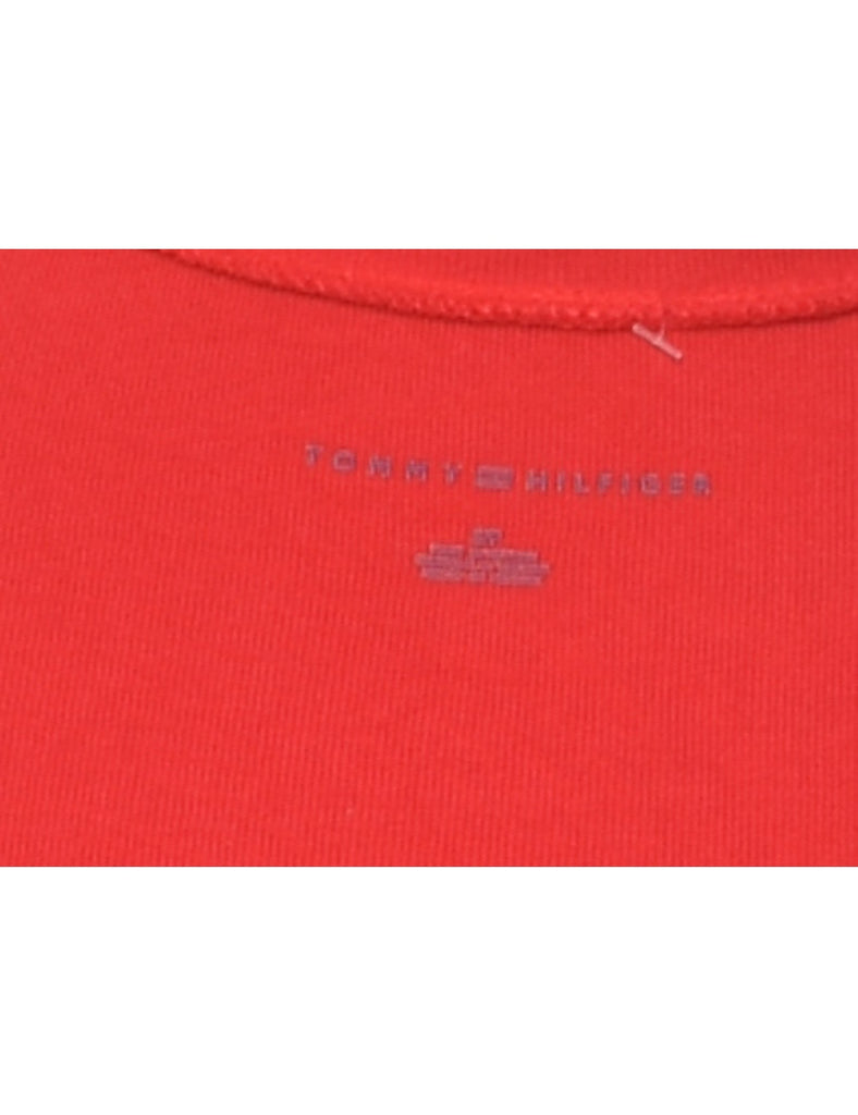 Tommy Hilfiger Red Plain T-shirt - S