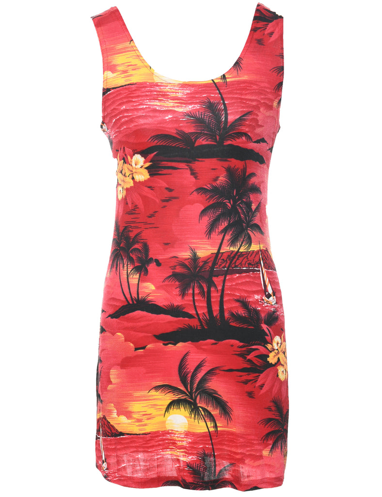 Tropical Print Mini Dress - XS