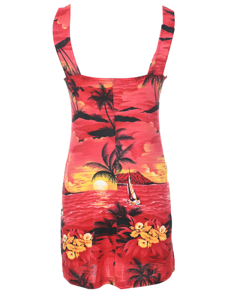 Tropical Print Mini Dress - XS