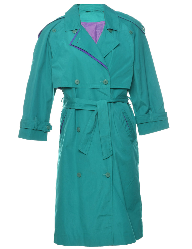 Turquoise Trench Coat - L