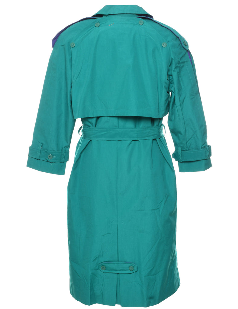 Turquoise Trench Coat - L