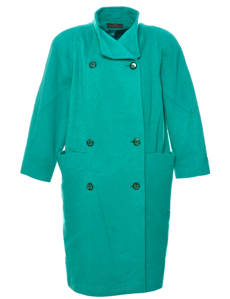 Turquoise Wool Coat - XL