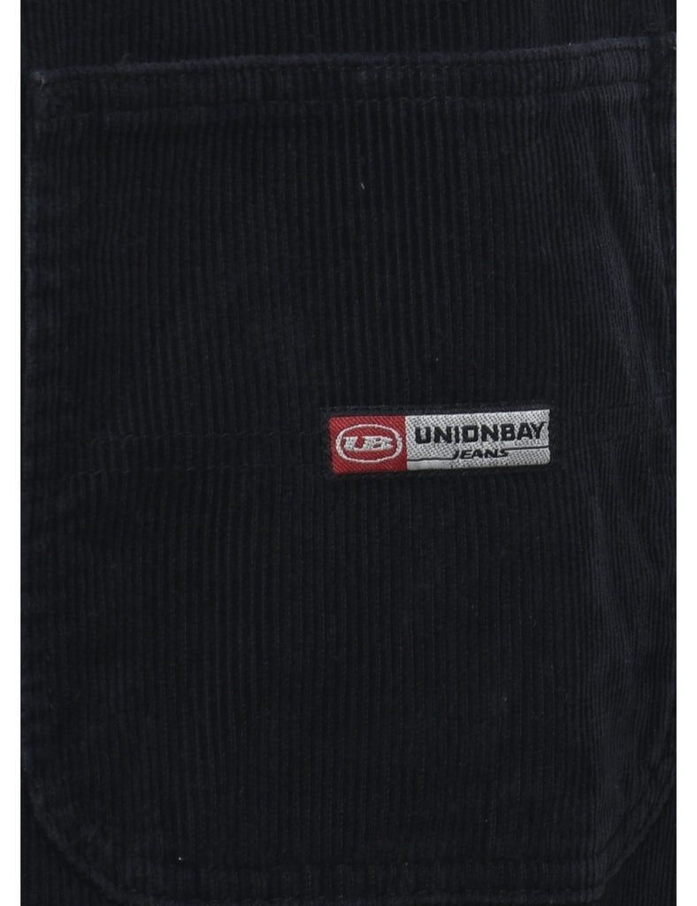 Unionbay Black Classic 1990s Corduroy Dungarees - W36 L32