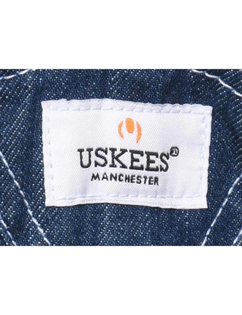 Uskees Dark Wash Cropped Dungarees - W36 L14