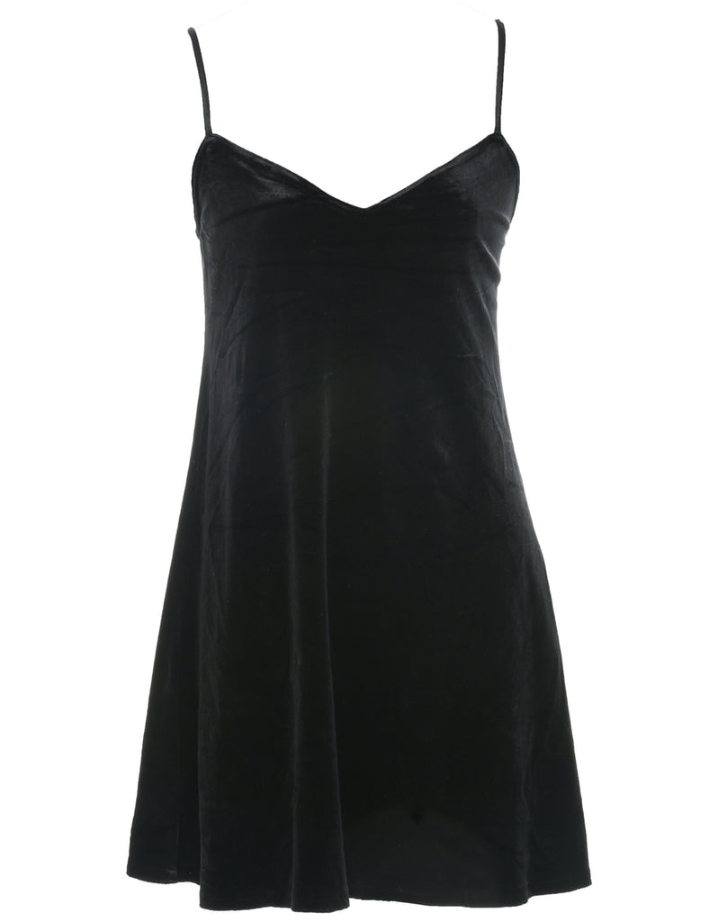 Velvet Black Evening Dress - M