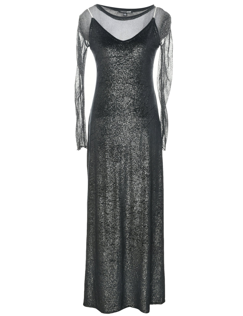 Velvet Black Evening Dress - XS