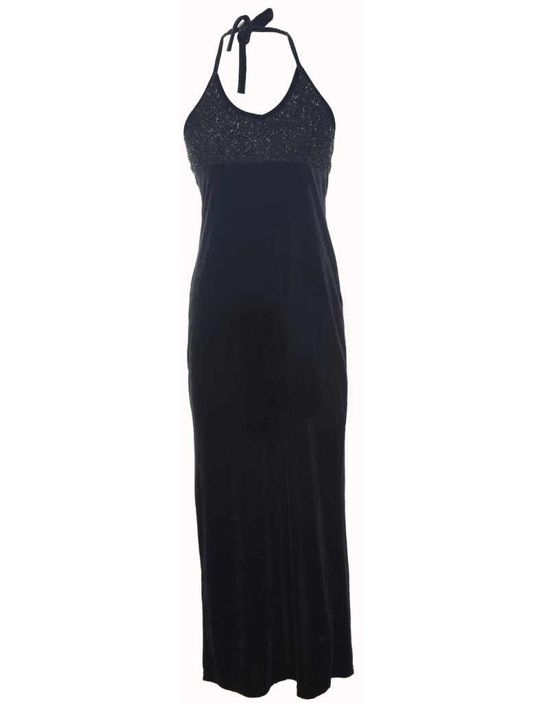 Velvet Black Evening Dress - XS