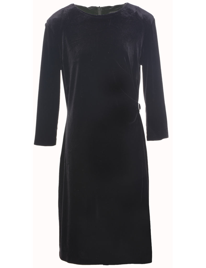 Velvet Black Evening Dress - M